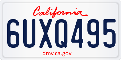 CA license plate 6UXQ495