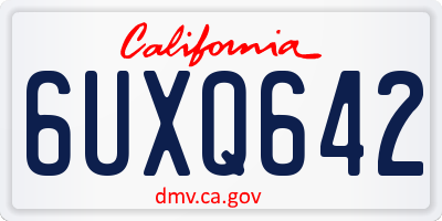 CA license plate 6UXQ642