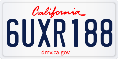 CA license plate 6UXR188