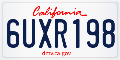 CA license plate 6UXR198