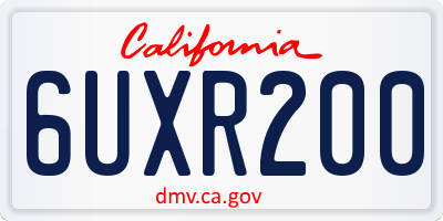 CA license plate 6UXR200