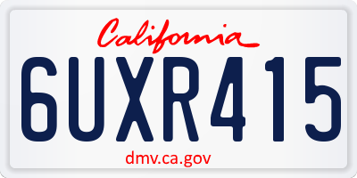 CA license plate 6UXR415