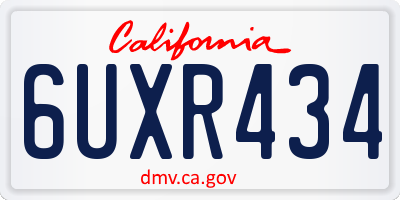 CA license plate 6UXR434