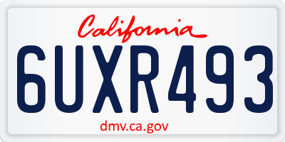 CA license plate 6UXR493