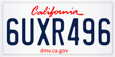 CA license plate 6UXR496