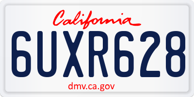 CA license plate 6UXR628