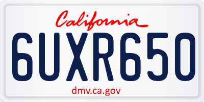 CA license plate 6UXR650