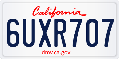 CA license plate 6UXR707