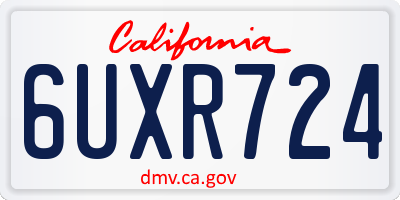 CA license plate 6UXR724