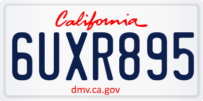 CA license plate 6UXR895