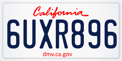 CA license plate 6UXR896