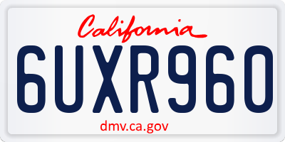 CA license plate 6UXR960