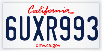 CA license plate 6UXR993