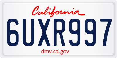CA license plate 6UXR997