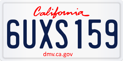 CA license plate 6UXS159