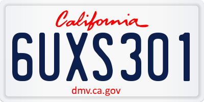 CA license plate 6UXS301