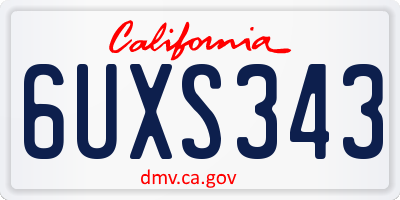 CA license plate 6UXS343