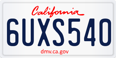 CA license plate 6UXS540