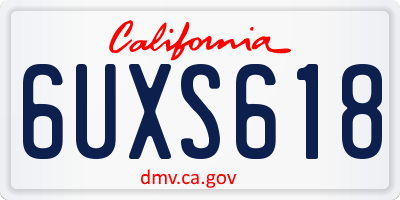 CA license plate 6UXS618