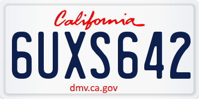 CA license plate 6UXS642