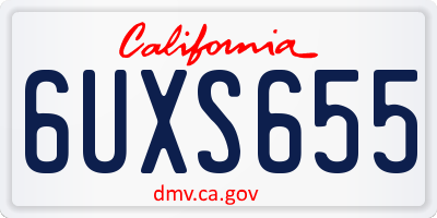 CA license plate 6UXS655