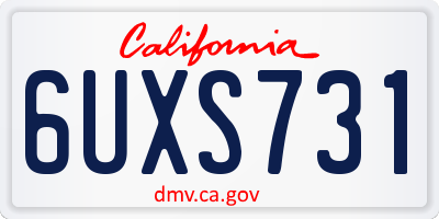 CA license plate 6UXS731