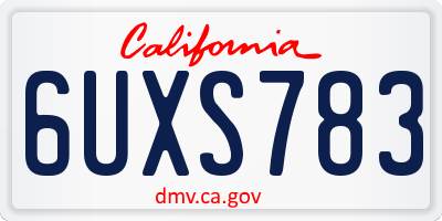 CA license plate 6UXS783