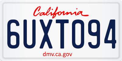 CA license plate 6UXT094