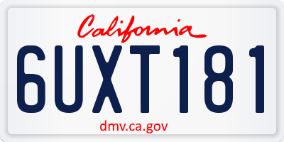 CA license plate 6UXT181