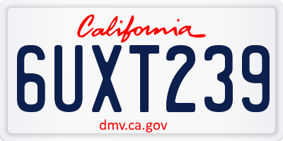 CA license plate 6UXT239