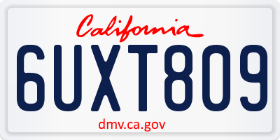 CA license plate 6UXT809