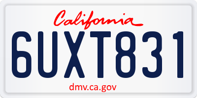 CA license plate 6UXT831