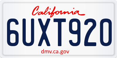 CA license plate 6UXT920
