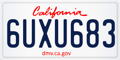 CA license plate 6UXU683