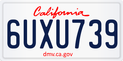 CA license plate 6UXU739