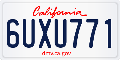 CA license plate 6UXU771