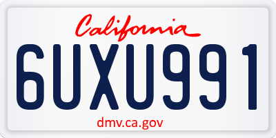 CA license plate 6UXU991