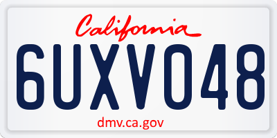 CA license plate 6UXV048