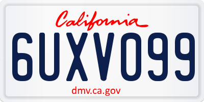CA license plate 6UXV099