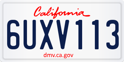 CA license plate 6UXV113