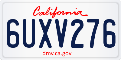 CA license plate 6UXV276
