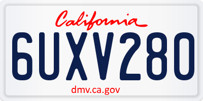 CA license plate 6UXV280