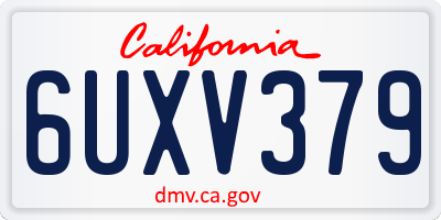 CA license plate 6UXV379