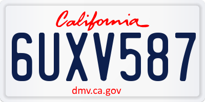 CA license plate 6UXV587