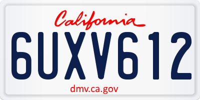 CA license plate 6UXV612