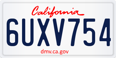 CA license plate 6UXV754
