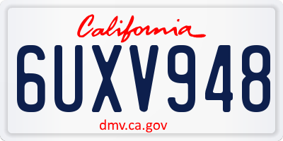 CA license plate 6UXV948