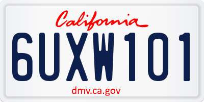 CA license plate 6UXW101