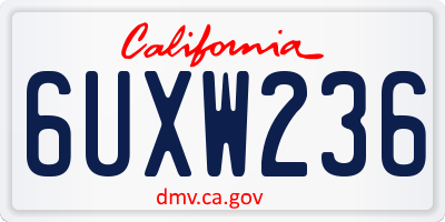 CA license plate 6UXW236