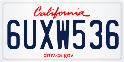 CA license plate 6UXW536
